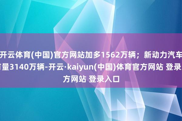 开云体育(中国)官方网站加多1562万辆；新动力汽车保有量3140万辆-开云·kaiyun(中国)体育官方网站 登录入口