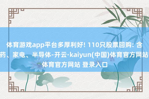 体育游戏app平台多厚利好! 110只股票回购: 含光伏、医药、家电、半导体-开云·kaiyun(中国)体育官方网站 登录入口