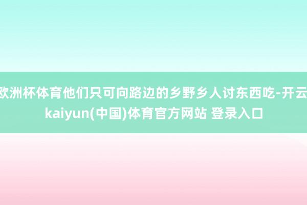 欧洲杯体育他们只可向路边的乡野乡人讨东西吃-开云·kaiyun(中国)体育官方网站 登录入口