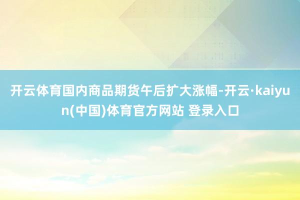 开云体育国内商品期货午后扩大涨幅-开云·kaiyun(中国)体育官方网站 登录入口