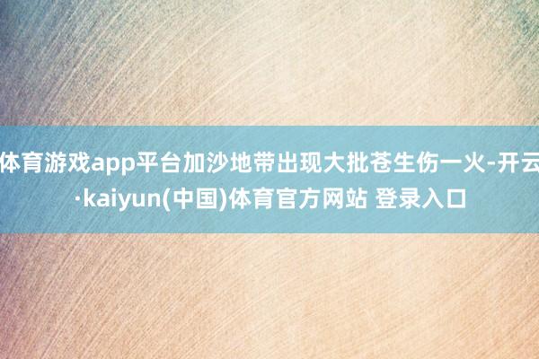 体育游戏app平台加沙地带出现大批苍生伤一火-开云·kaiyun(中国)体育官方网站 登录入口
